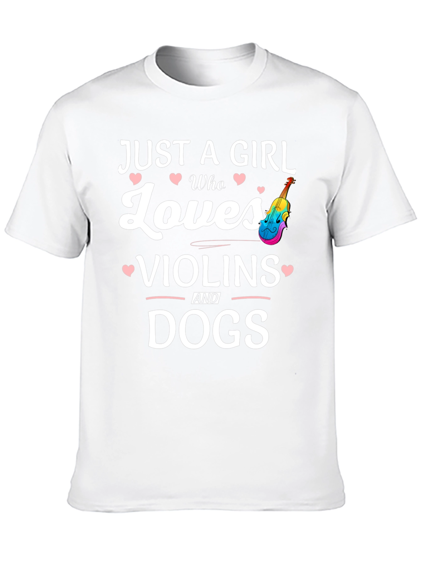 Girl Who Loves Violins and Dogs T-Shirt
