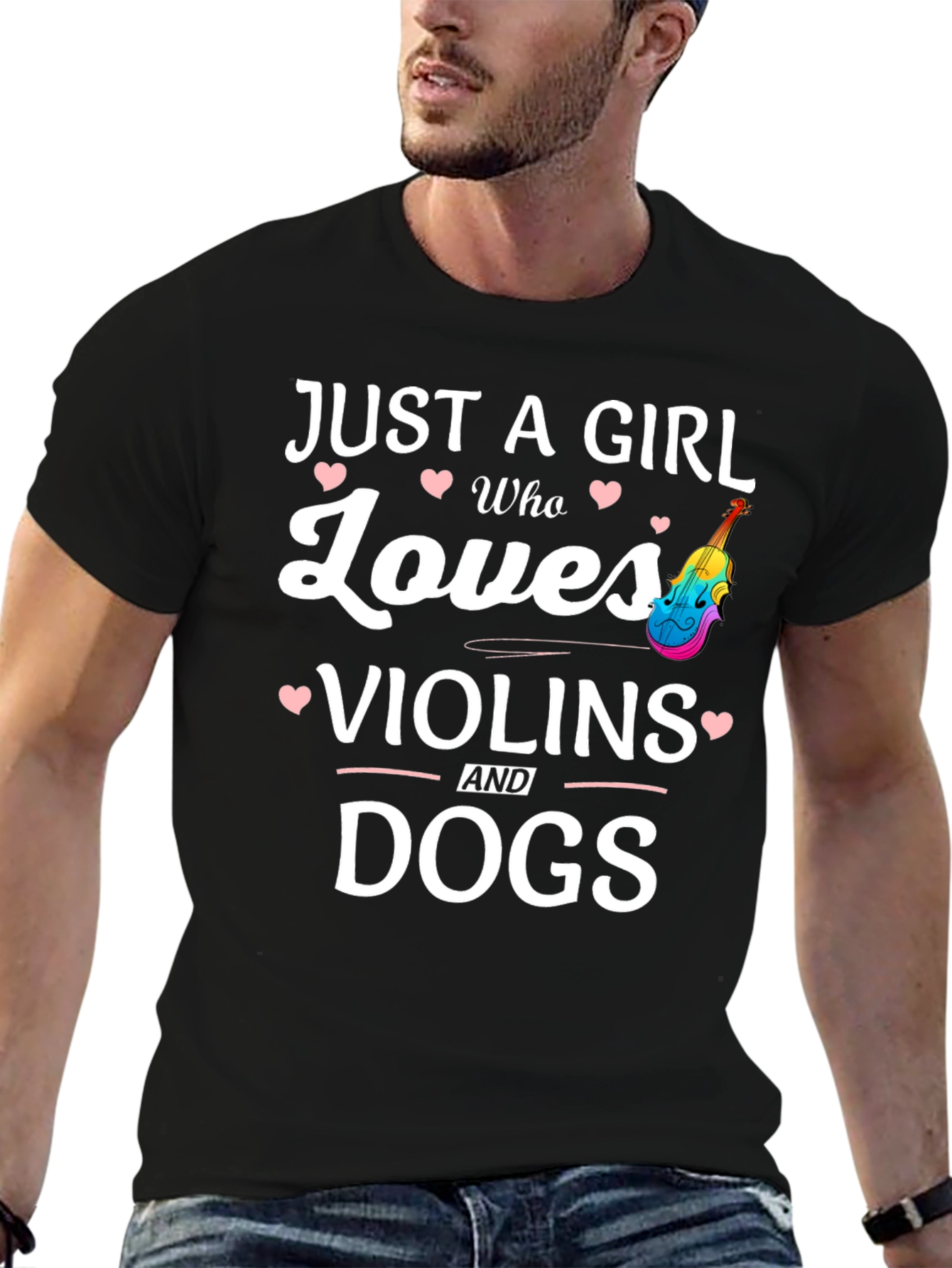 Girl Who Loves Violins and Dogs T-Shirt