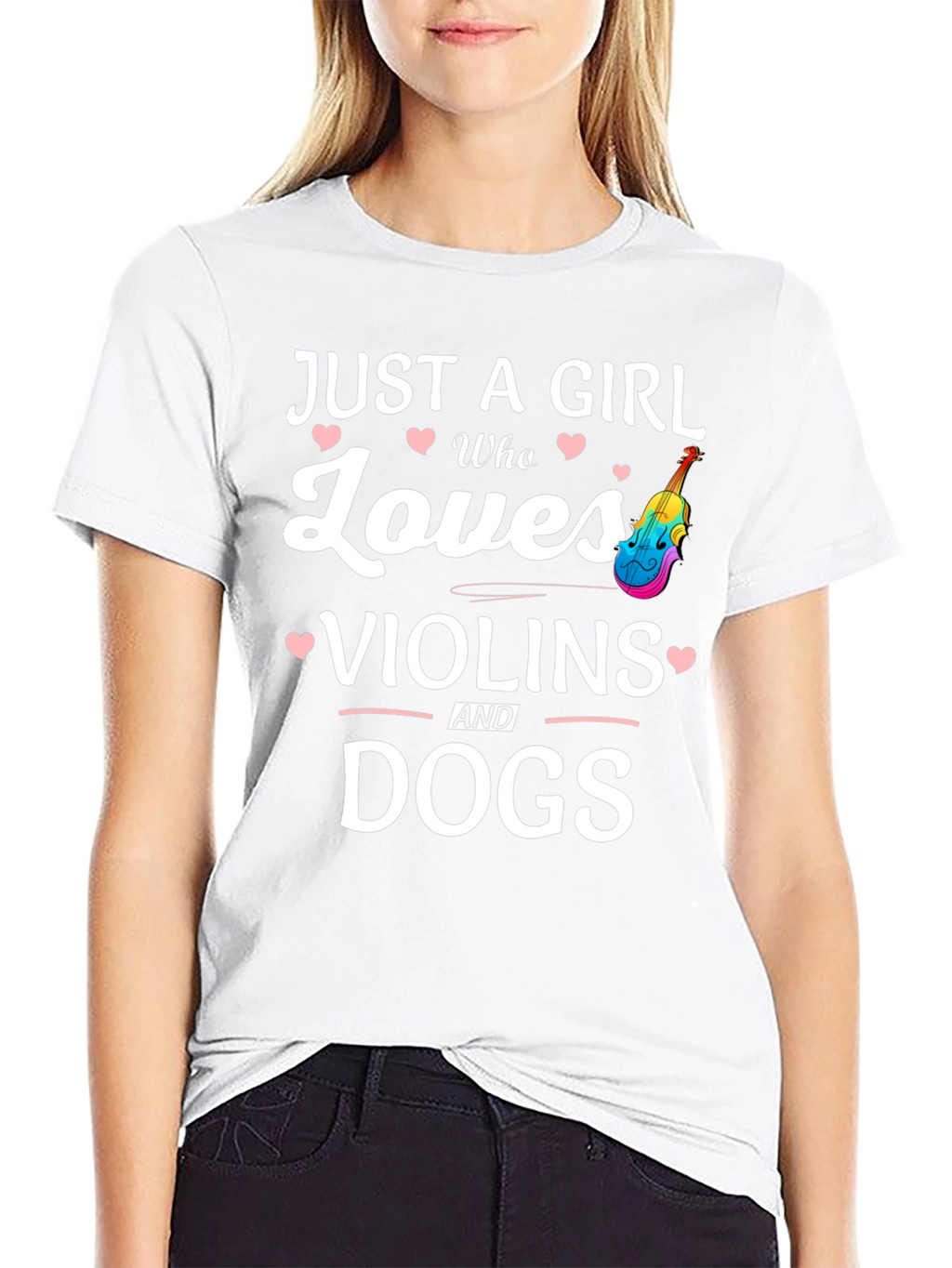 Girl Who Loves Violins and Dogs T-Shirt