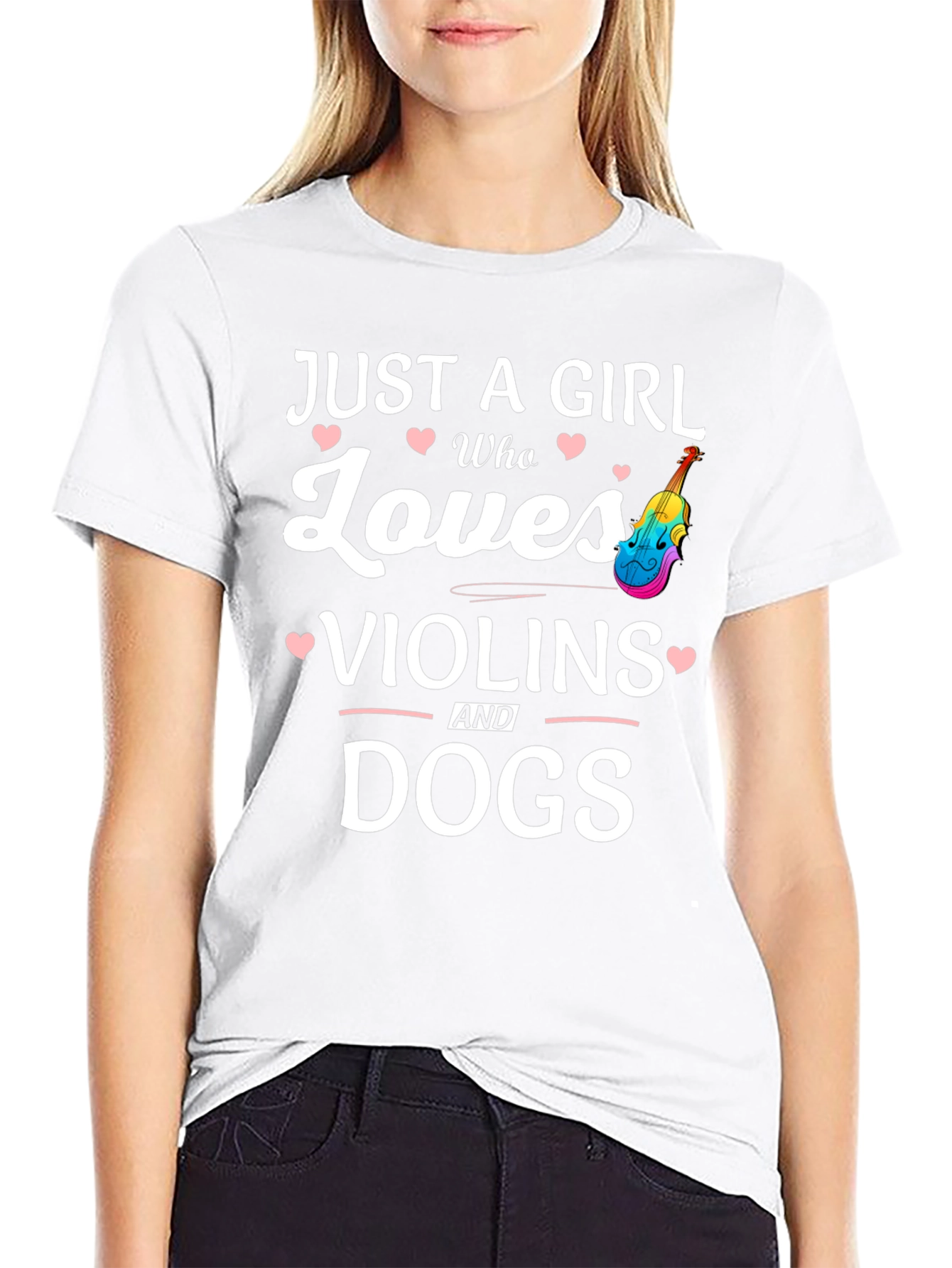 Girl Who Loves Violins and Dogs T-Shirt