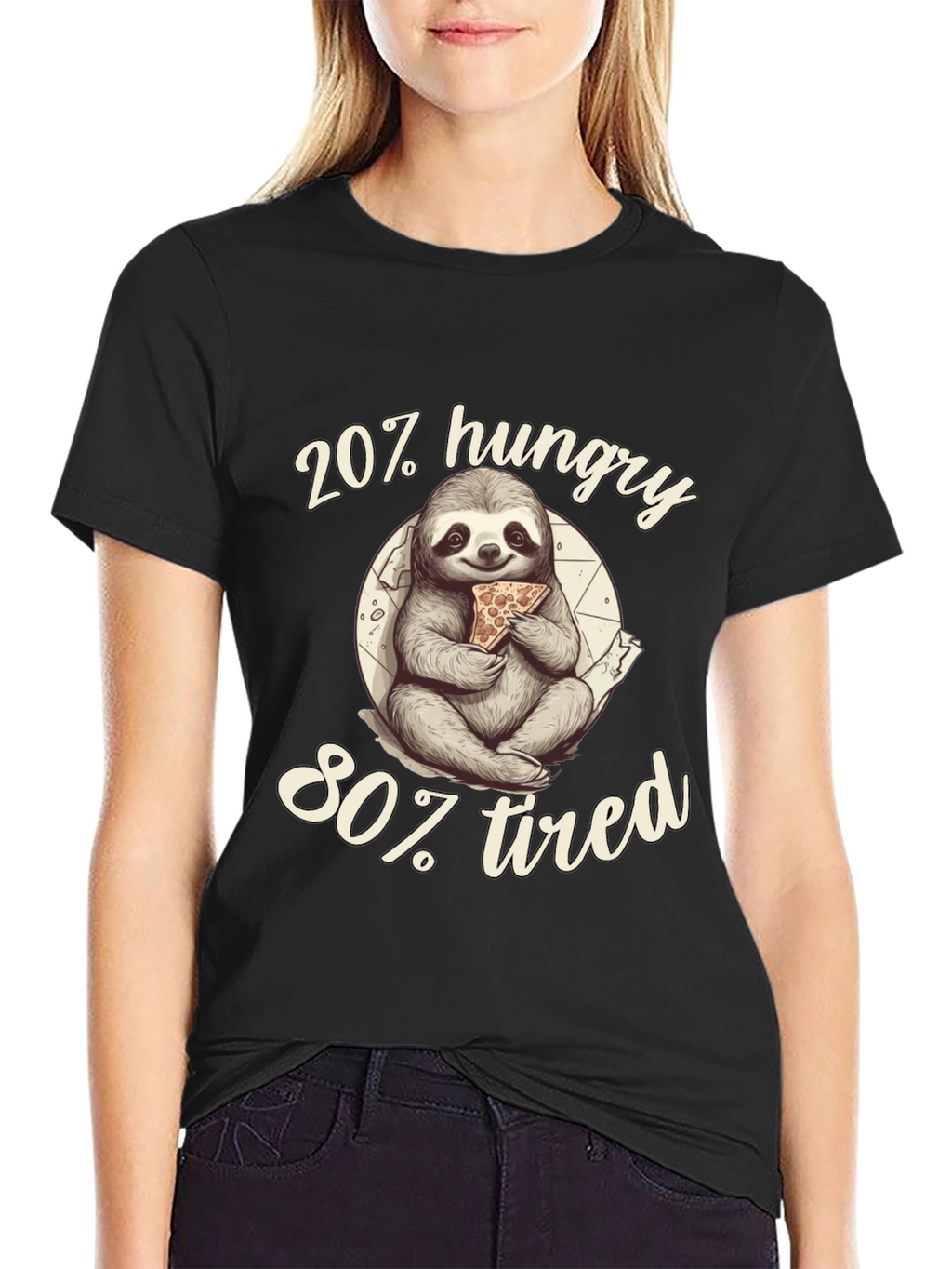 20% Hungry 80% Tired Sloth Graphic Tee