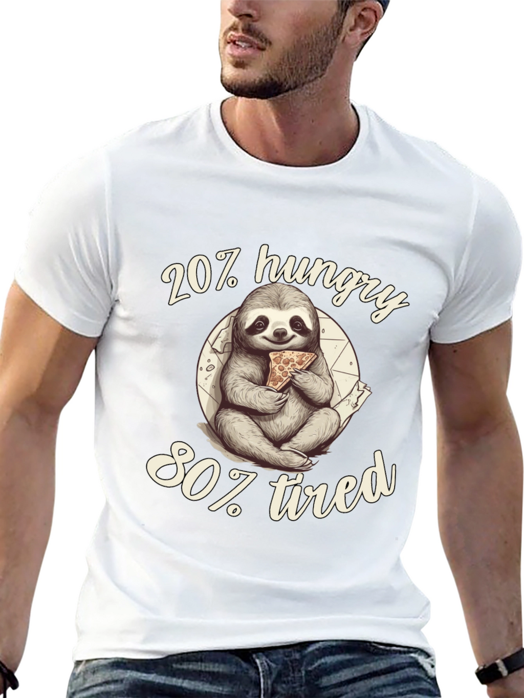 20% Hungry 80% Tired Sloth Graphic Tee
