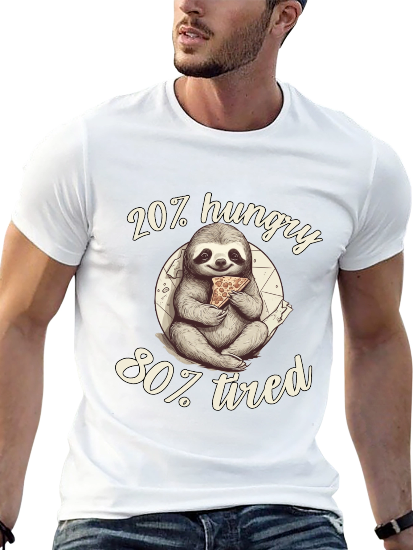 20% Hungry 80% Tired Sloth Graphic Tee