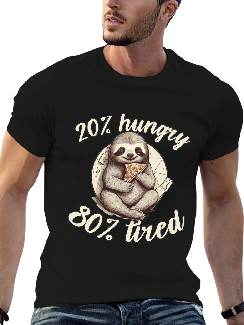 20% Hungry 80% Tired Sloth Graphic Tee