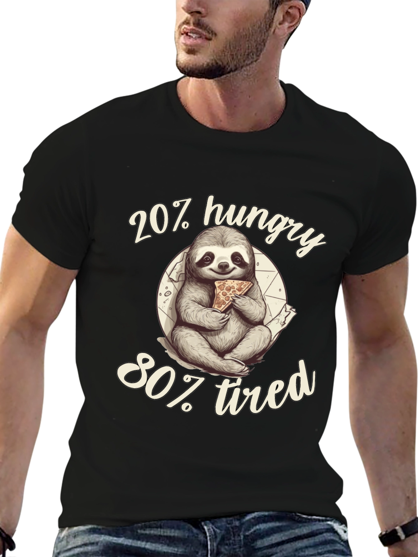 20% Hungry 80% Tired Sloth Graphic Tee