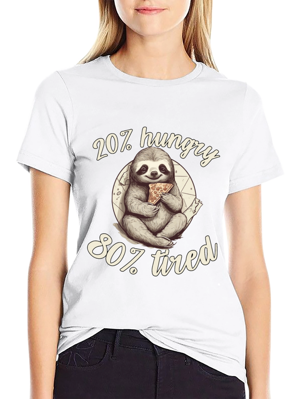 20% Hungry 80% Tired Sloth Graphic Tee