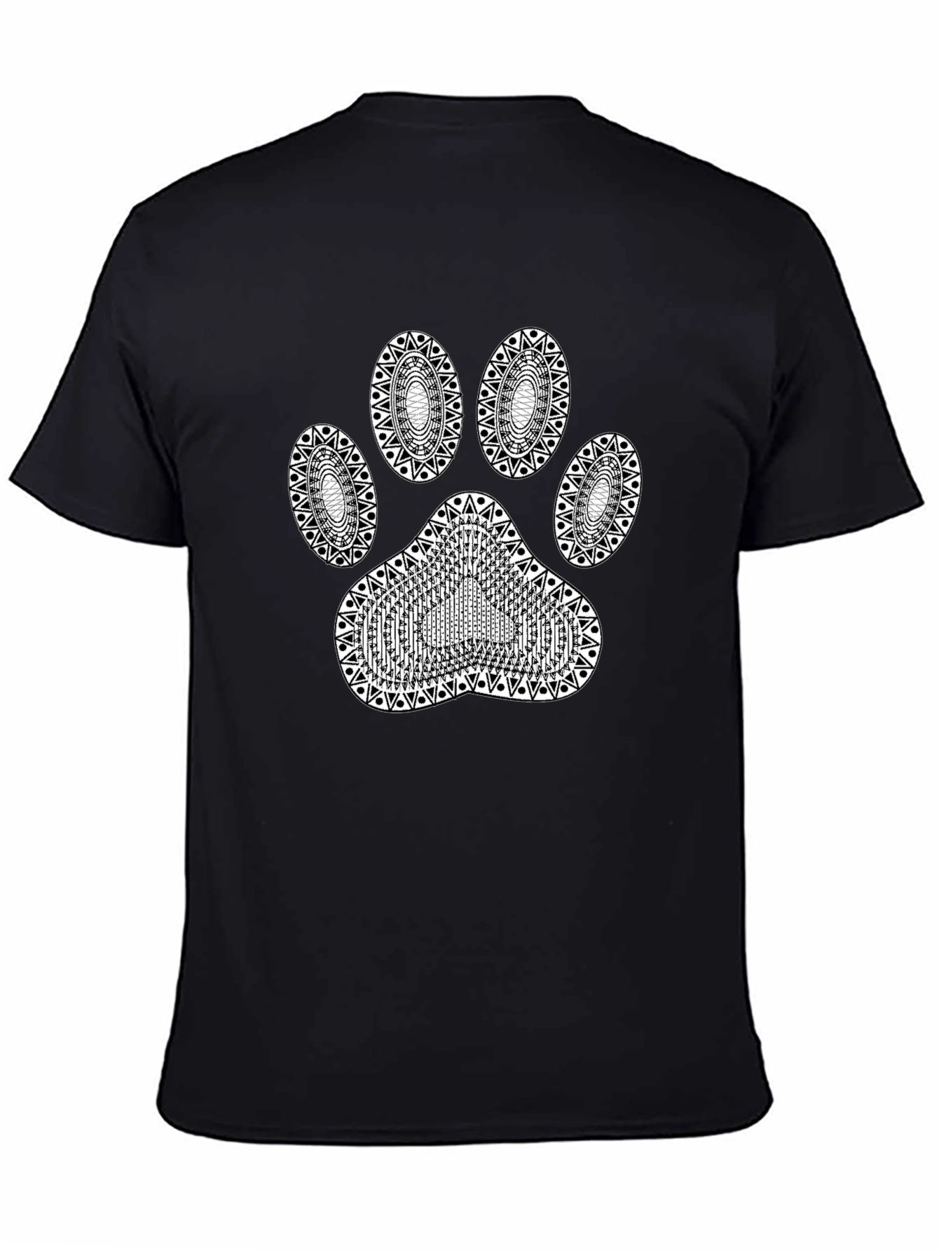 Paw Print Graphic T-Shirt - Stylish Black Tee