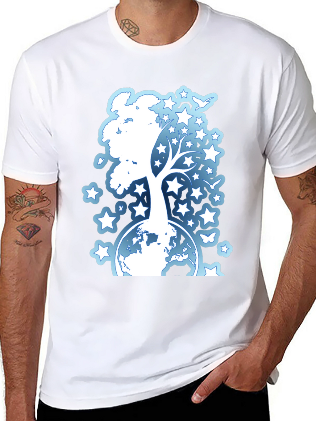 Starry Tree Globe Graphic T-Shirt