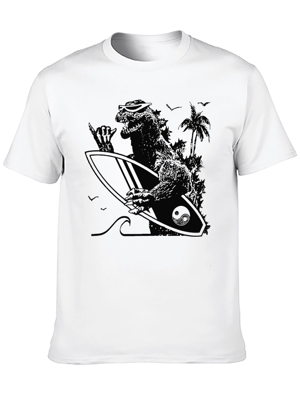 Surfing Godzilla T-Shirt - Black
