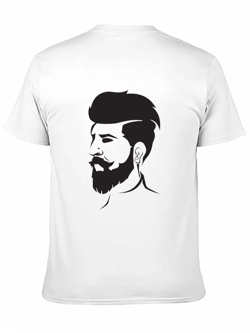 Mens Graphic Tee - Bearded Man Silhouette Modern Style
