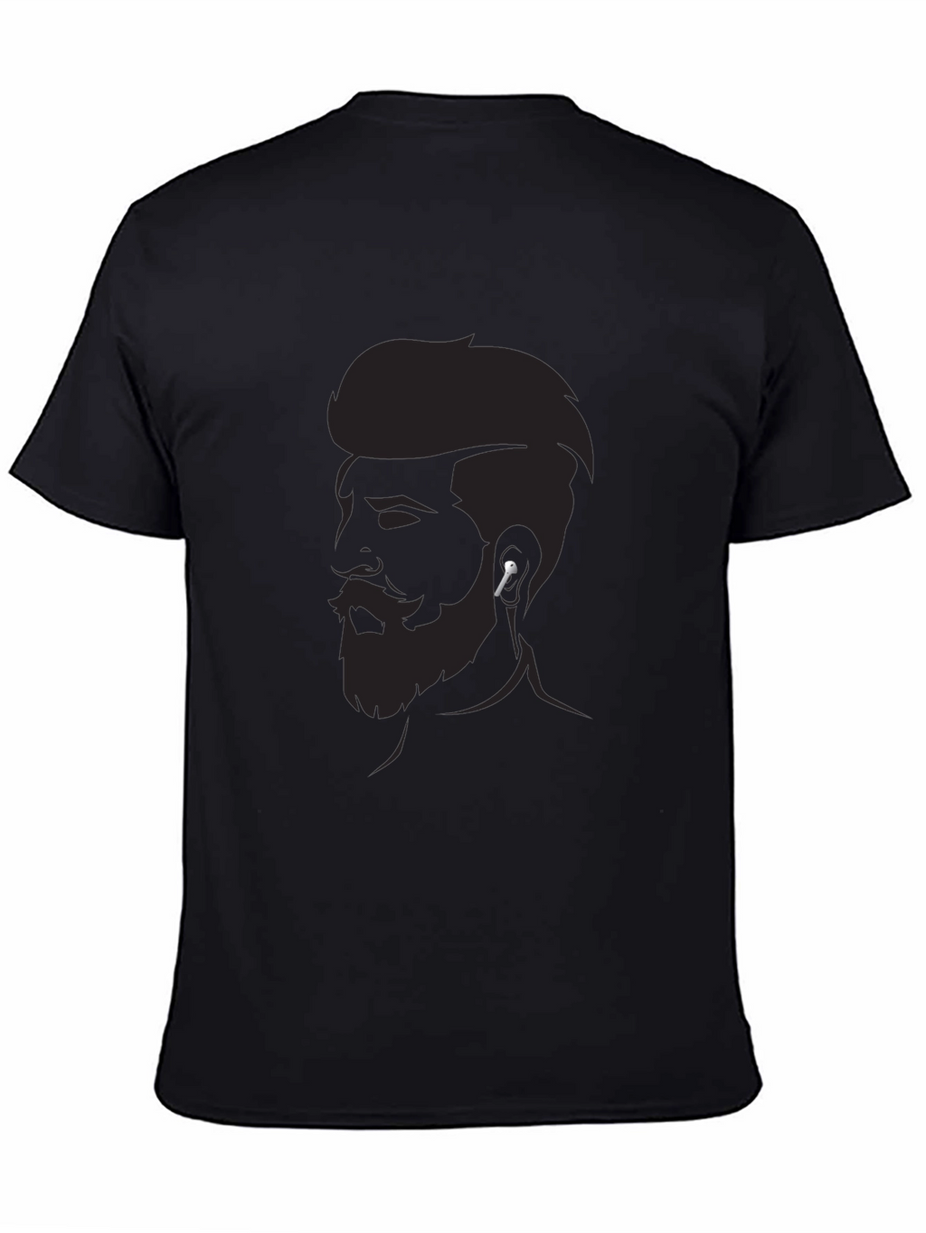 Mens Graphic Tee - Bearded Man Silhouette Modern Style
