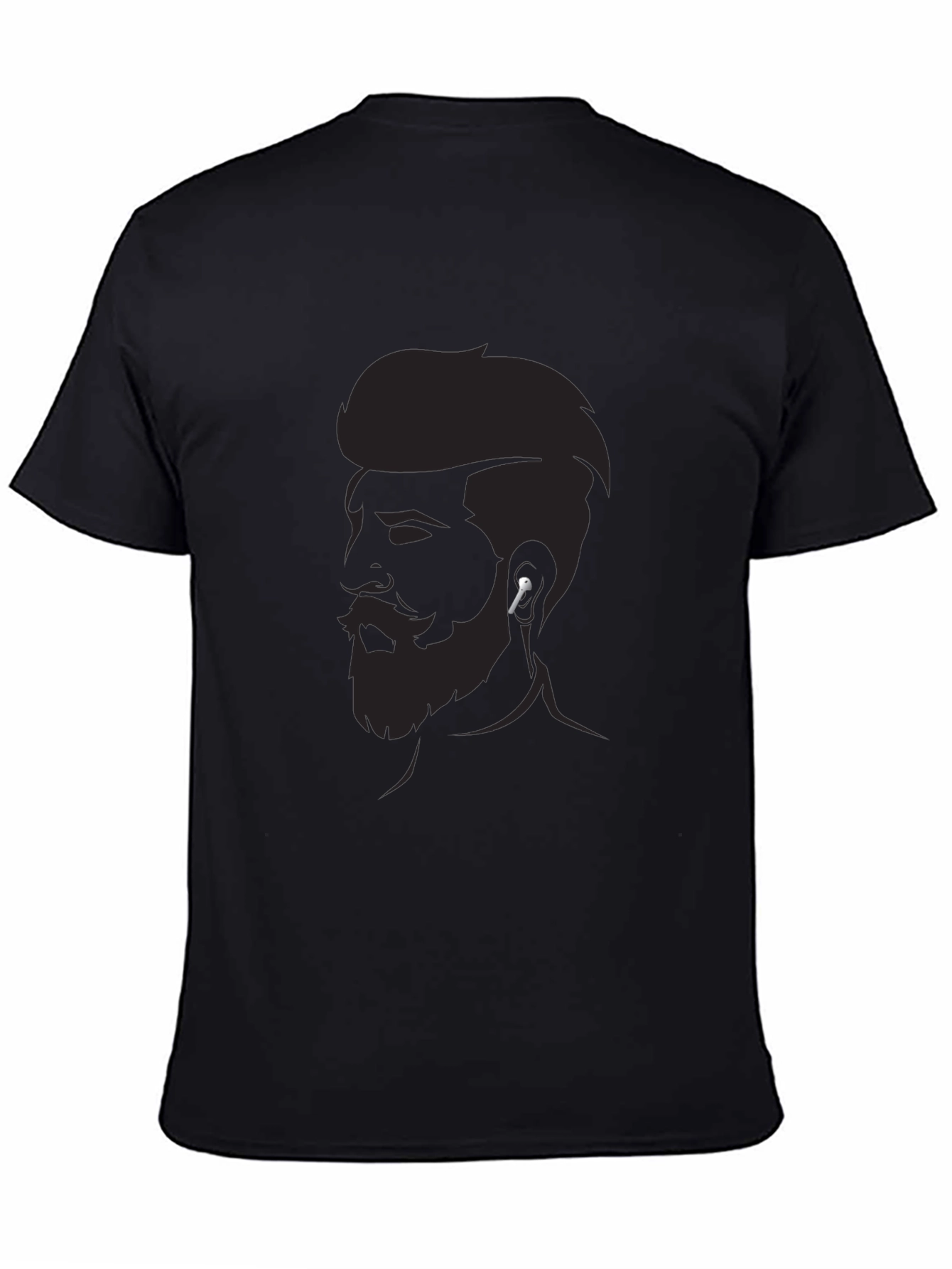 Mens Graphic Tee - Bearded Man Silhouette Modern Style