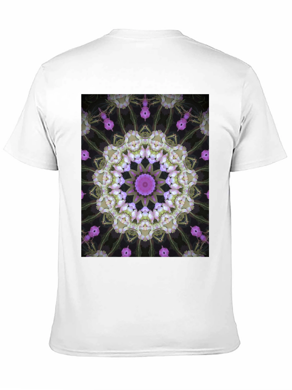 Floral Kaleidoscope Print Black T-Shirt