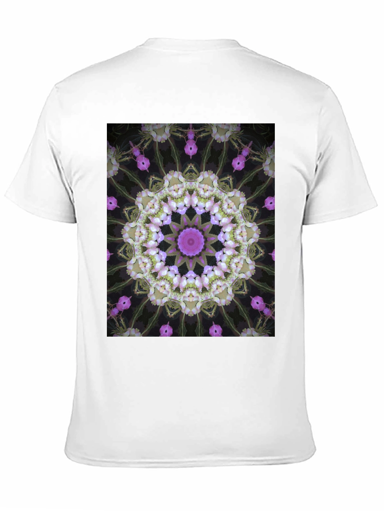 Floral Kaleidoscope Print Black T-Shirt