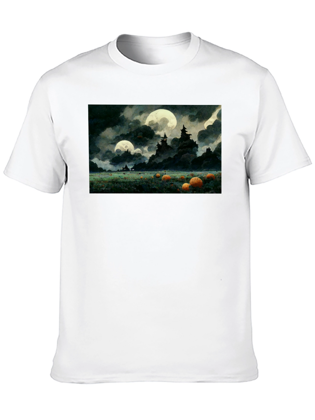 Spooky Pumpkin Patch Moonlit T-Shirt
