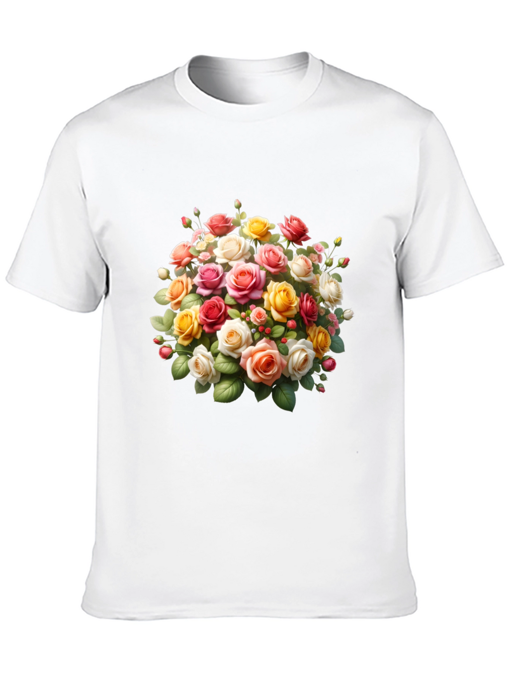 Floral Roses Graphic Black T-Shirt