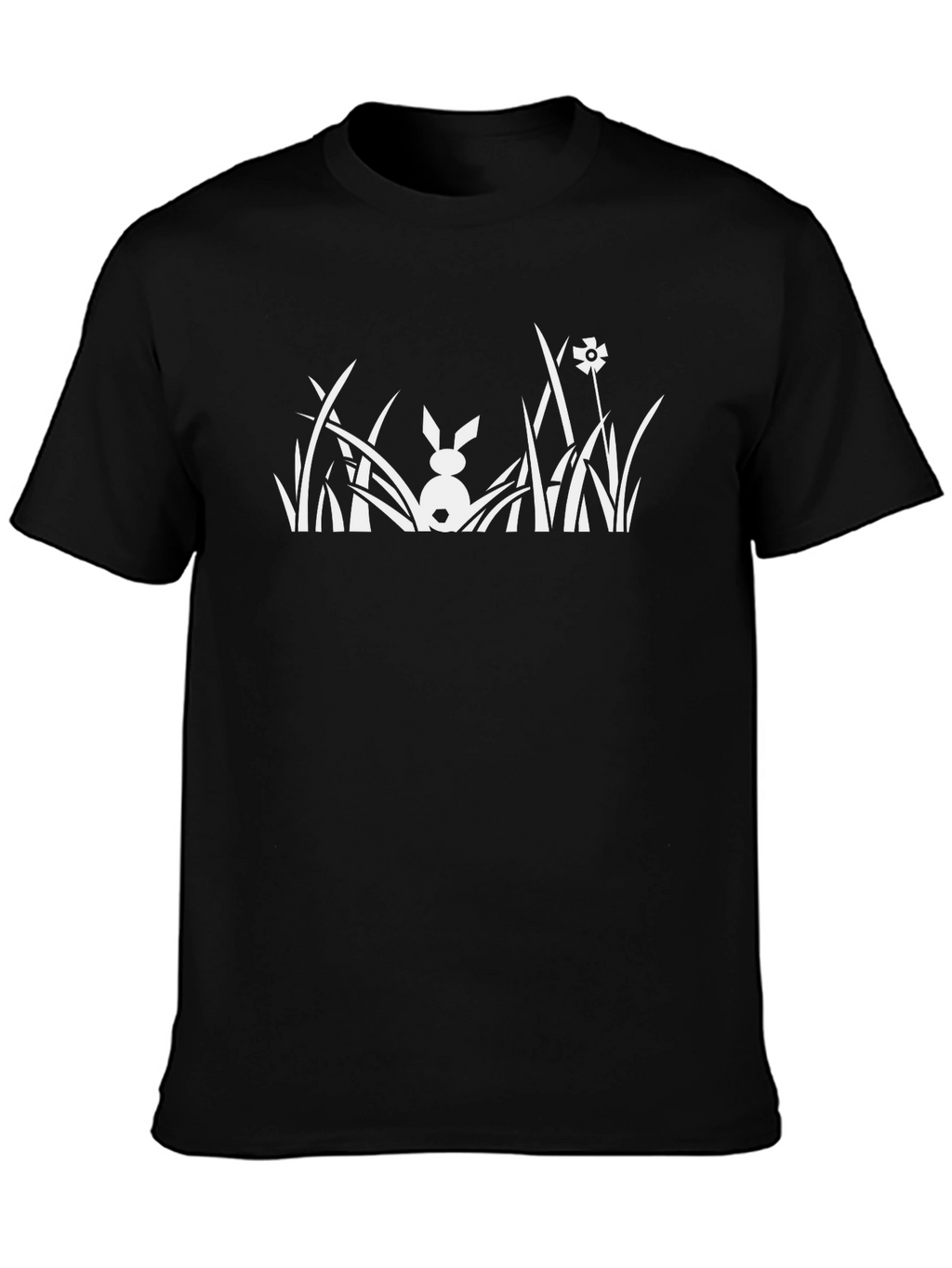 Black Bunny in Grass T-Shirt
