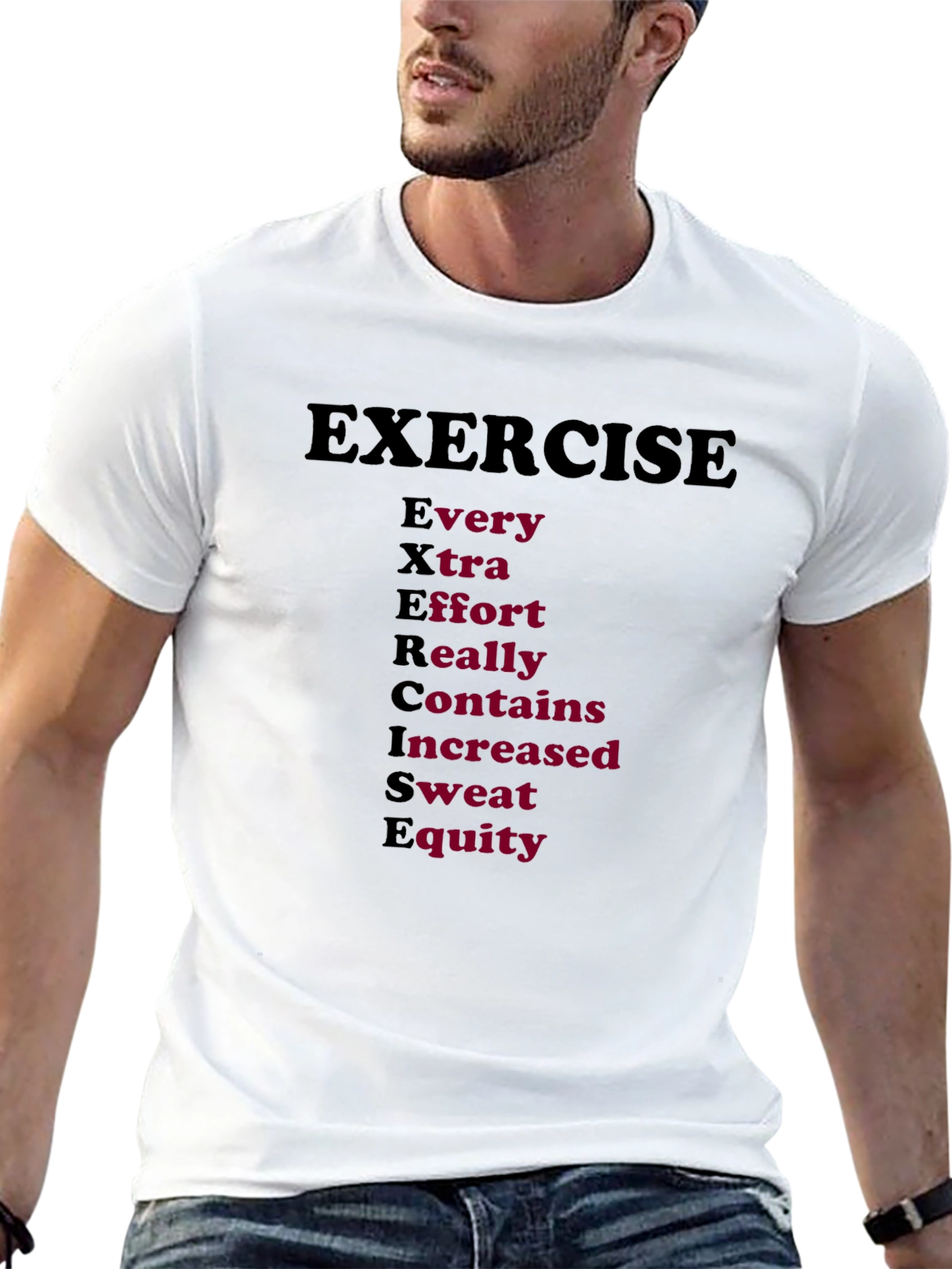 Exercise Sweat Equity Mens Black T-Shirt