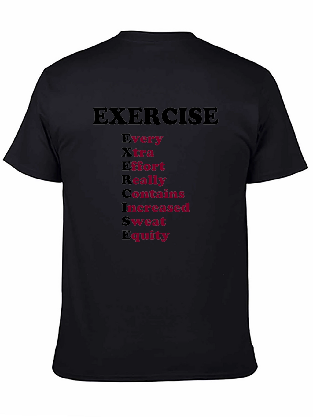 Exercise Sweat Equity Mens Black T-Shirt
