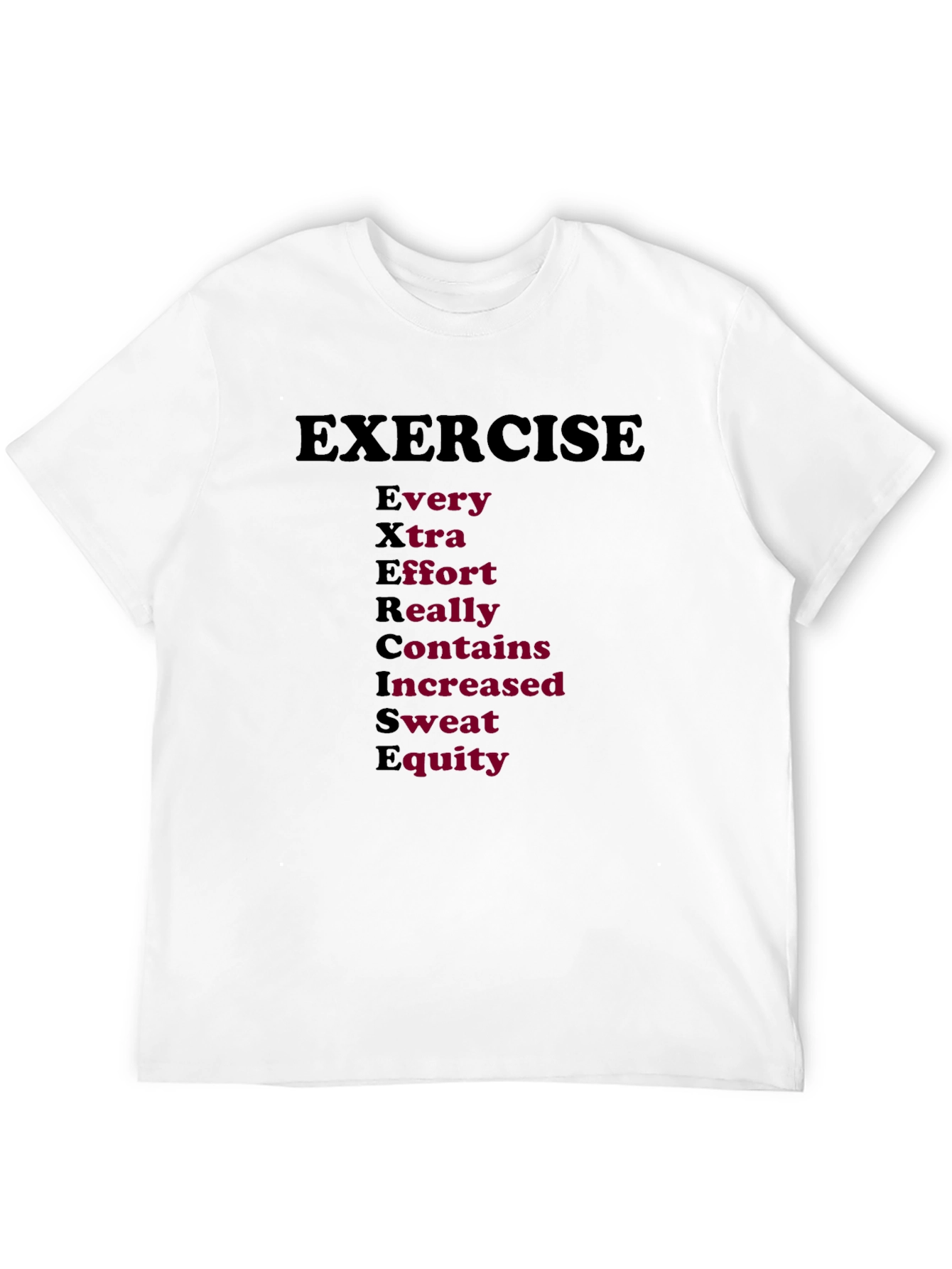 Exercise Sweat Equity Mens Black T-Shirt