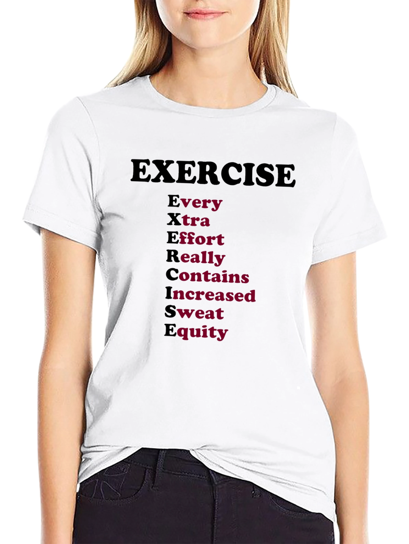 Exercise Sweat Equity Mens Black T-Shirt