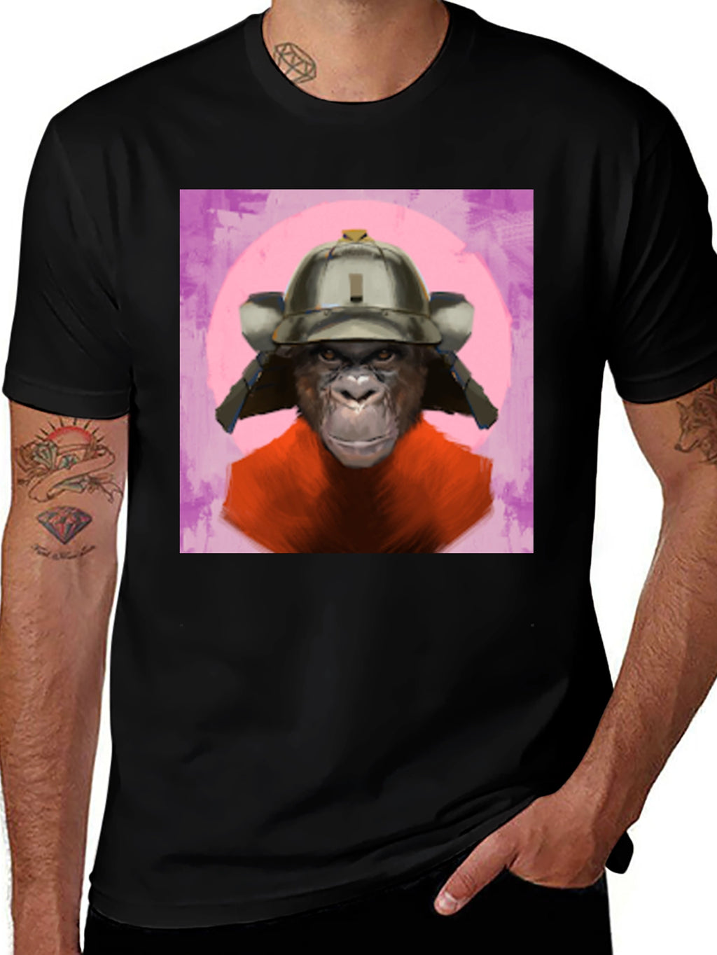 Samurai Ape Graphic Tee - Unique Design