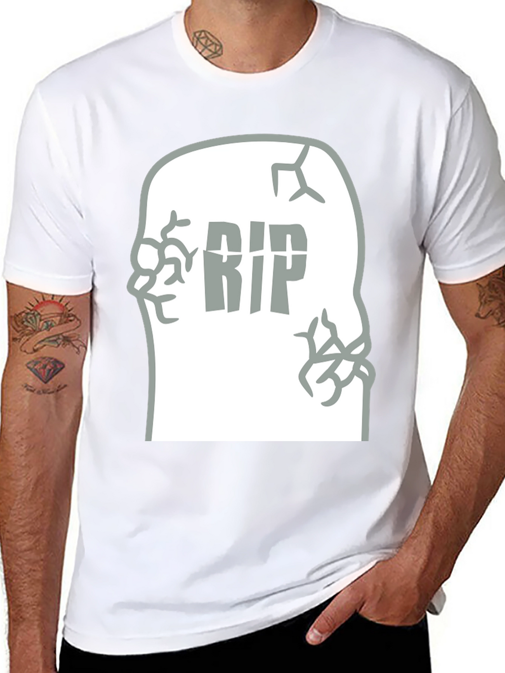RIP Tombstone Graphic Tee - Mens Black T-Shirt