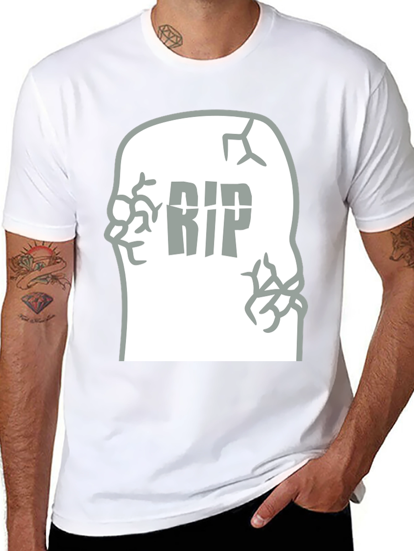 RIP Tombstone Graphic Tee - Mens Black T-Shirt