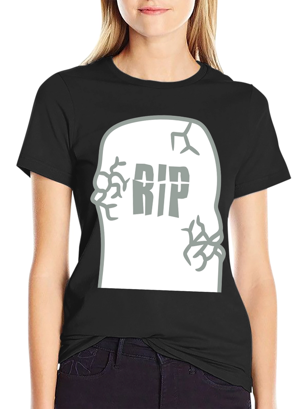 RIP Tombstone Graphic Tee - Mens Black T-Shirt