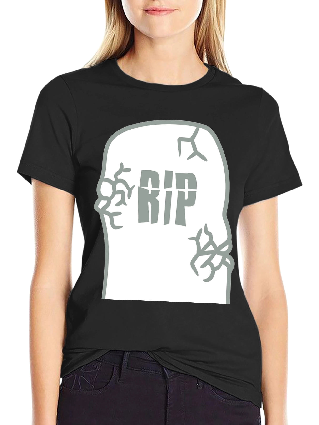 RIP Tombstone Graphic Tee - Mens Black T-Shirt