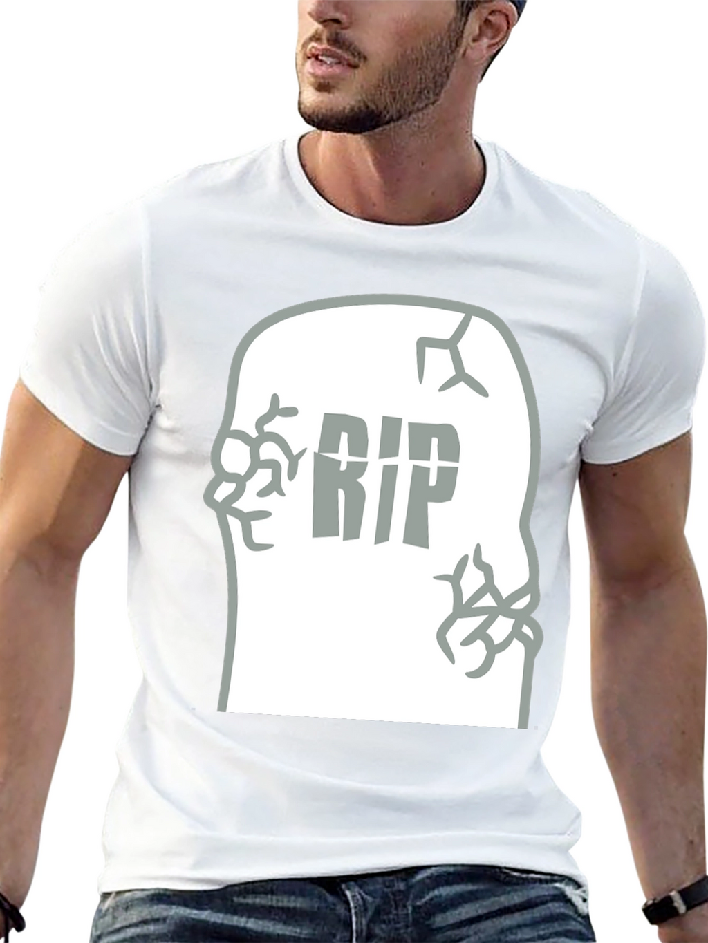 RIP Tombstone Graphic Tee - Mens Black T-Shirt