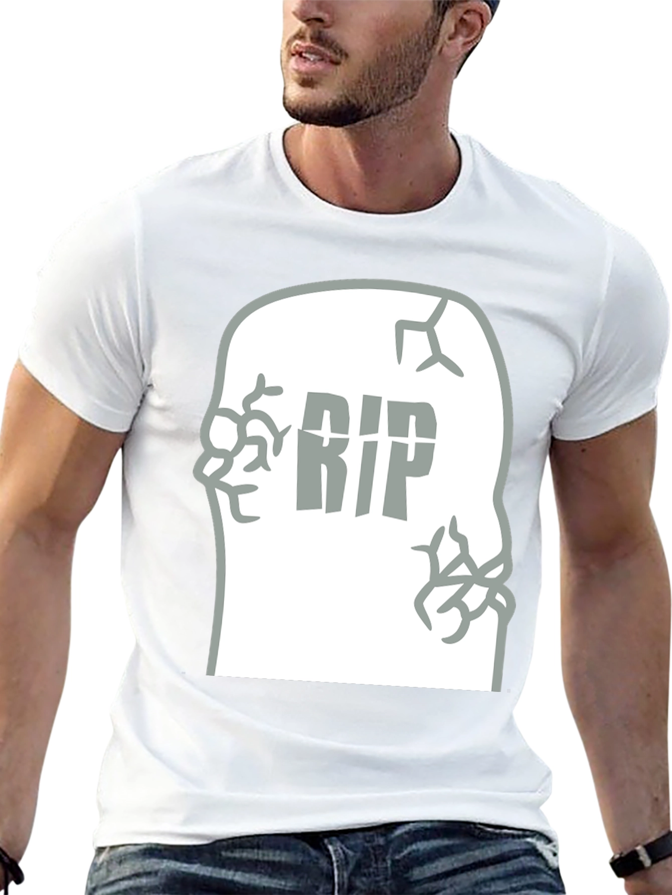 RIP Tombstone Graphic Tee - Mens Black T-Shirt