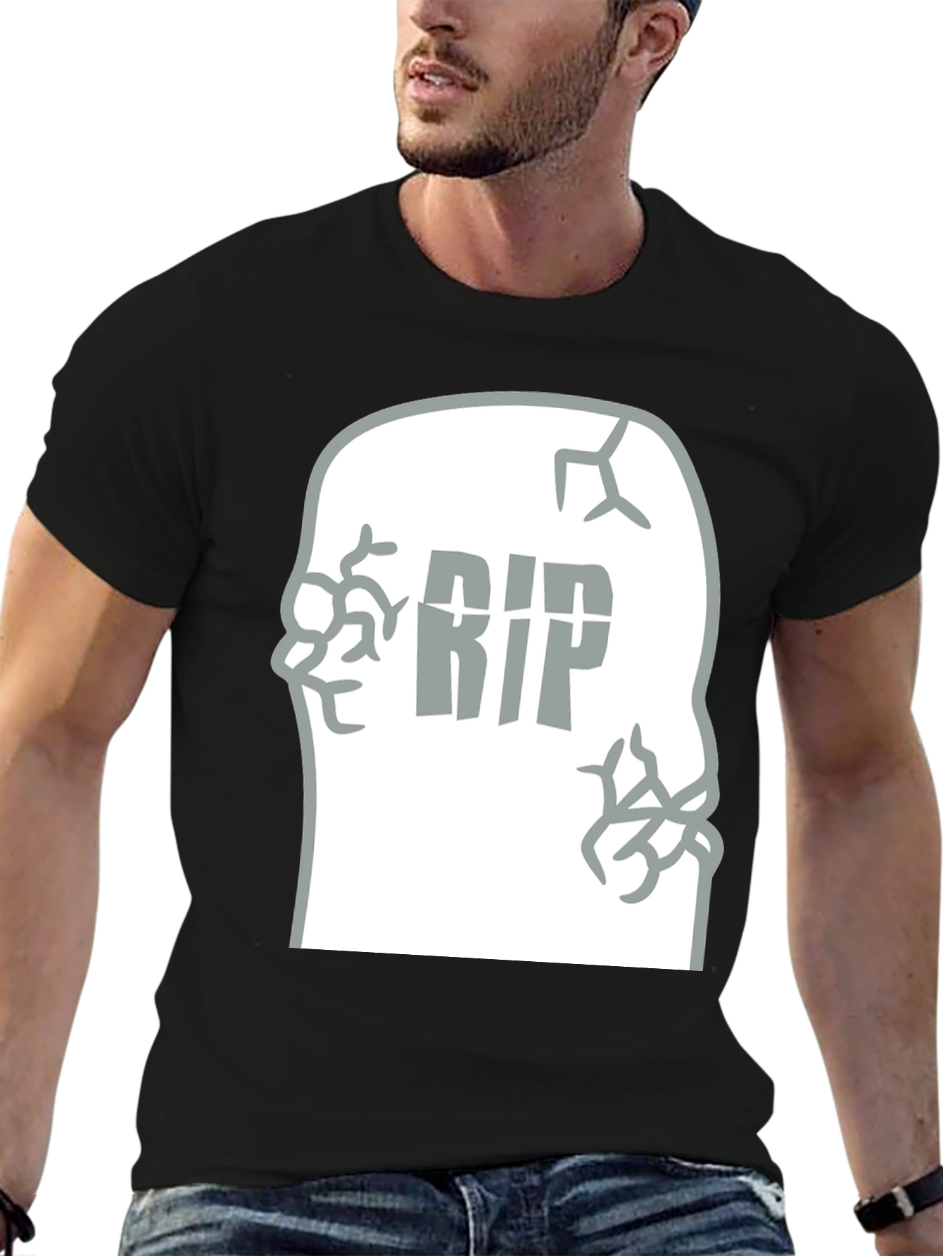 RIP Tombstone Graphic Tee - Mens Black T-Shirt
