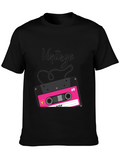 Retro Cassette Tape Graphic T-Shirt - Black