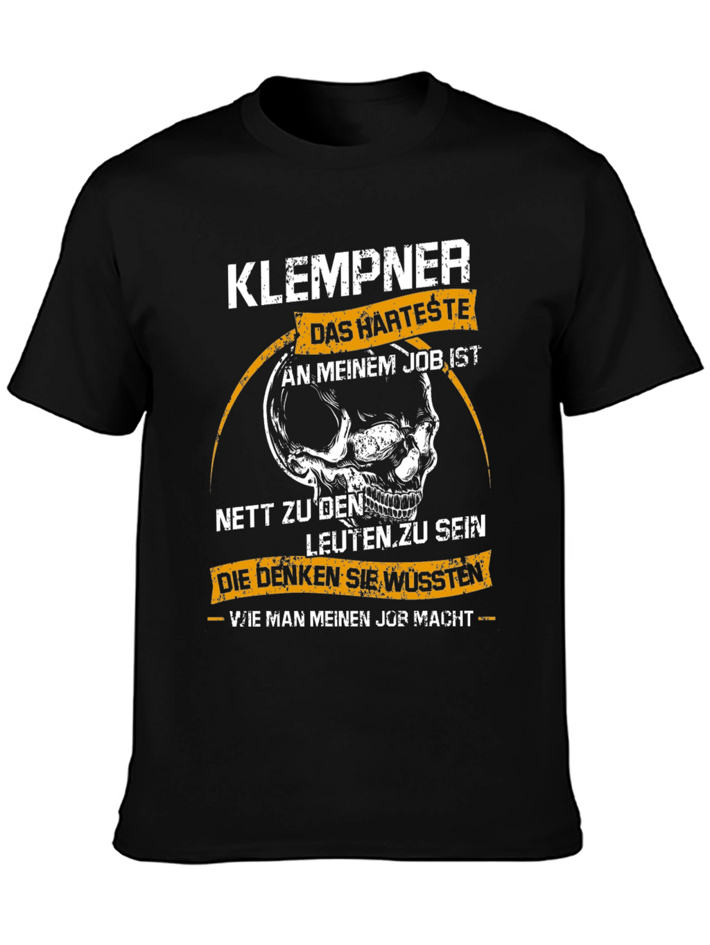 KLEMPNER T-Shirt Funny Plumber Skull Tee