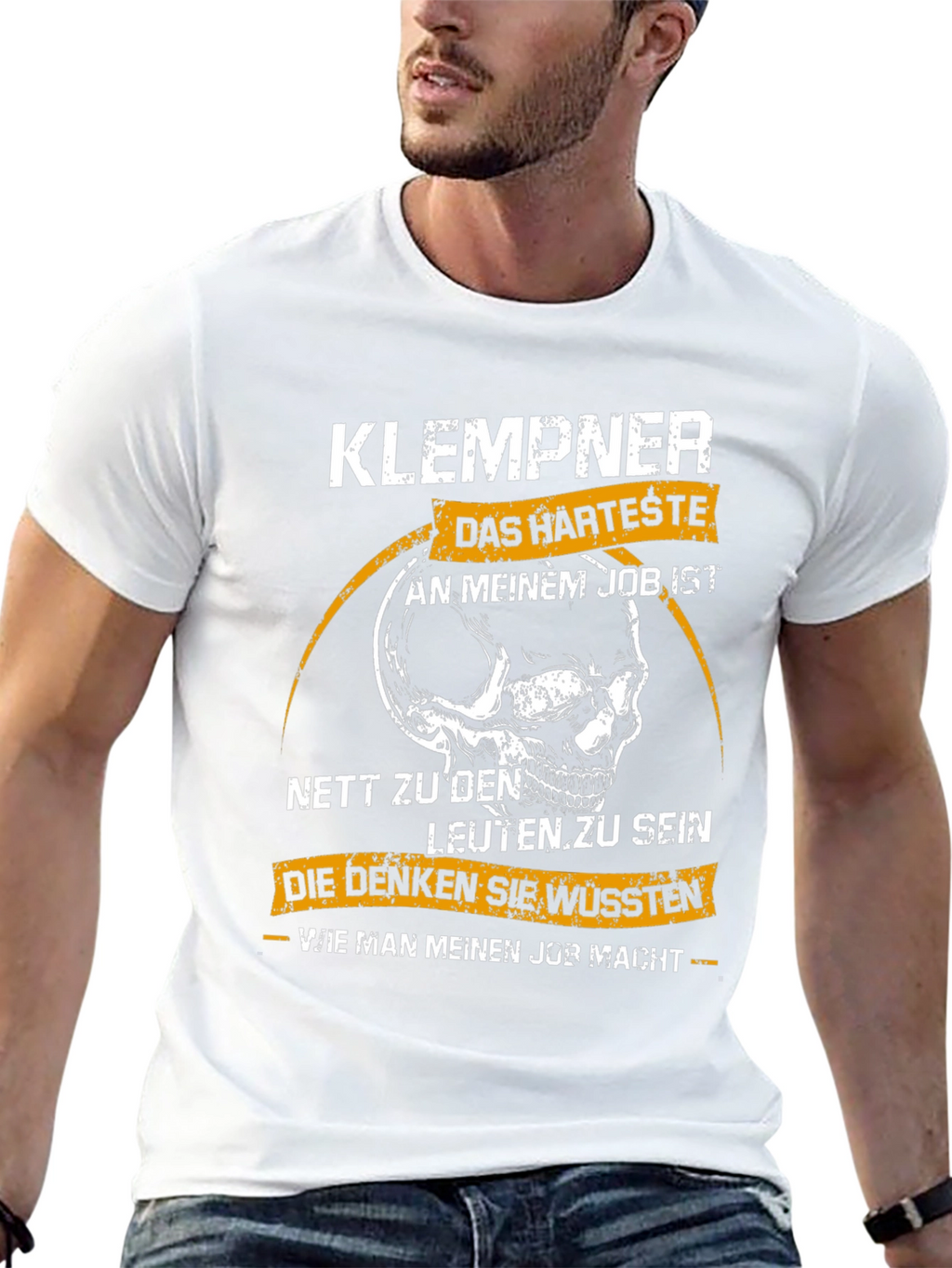KLEMPNER T-Shirt Funny Plumber Skull Tee