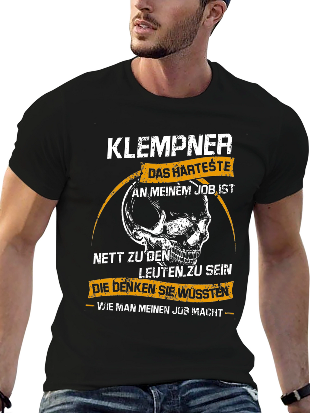KLEMPNER T-Shirt Funny Plumber Skull Tee