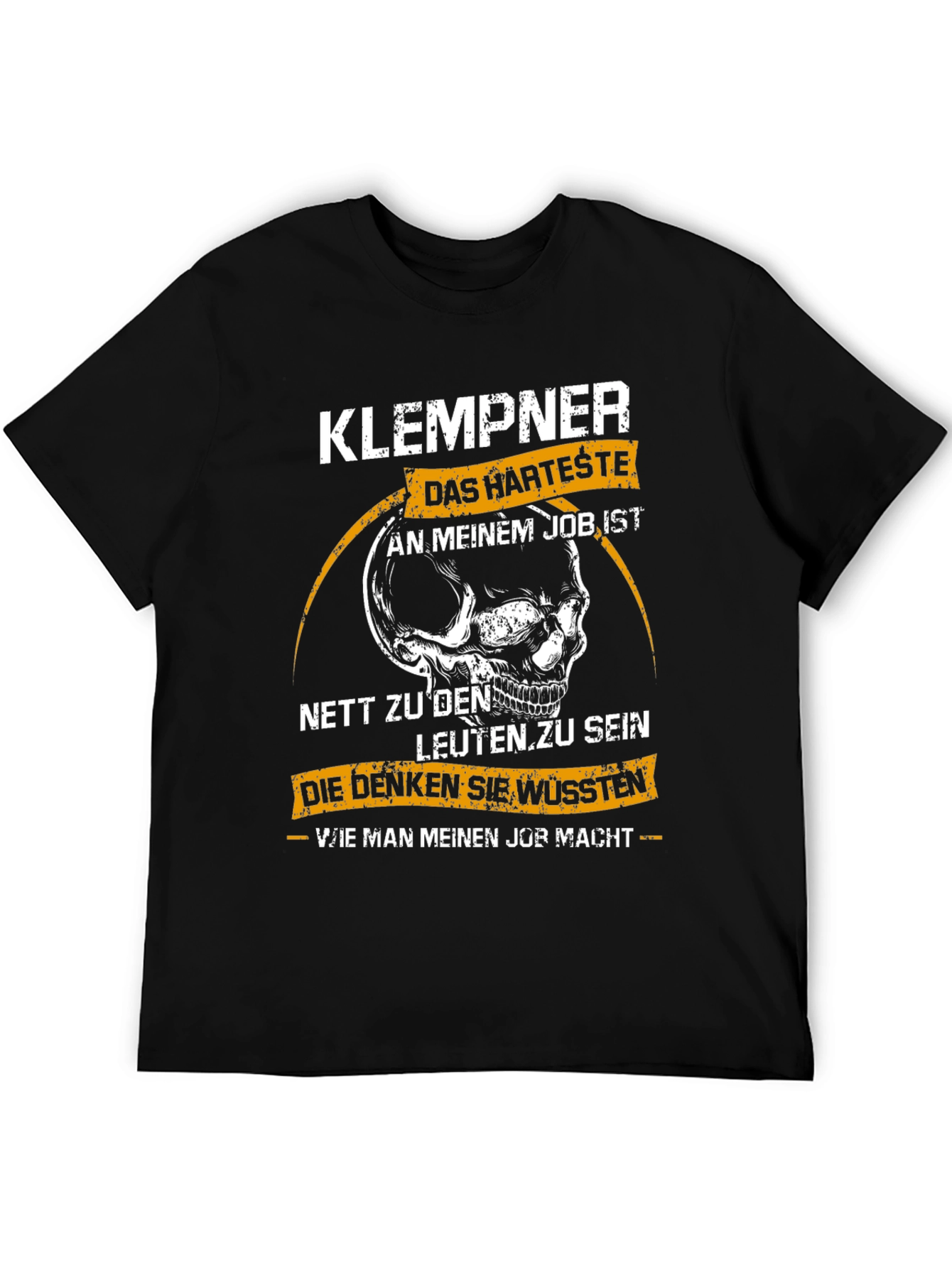 KLEMPNER T-Shirt Funny Plumber Skull Tee