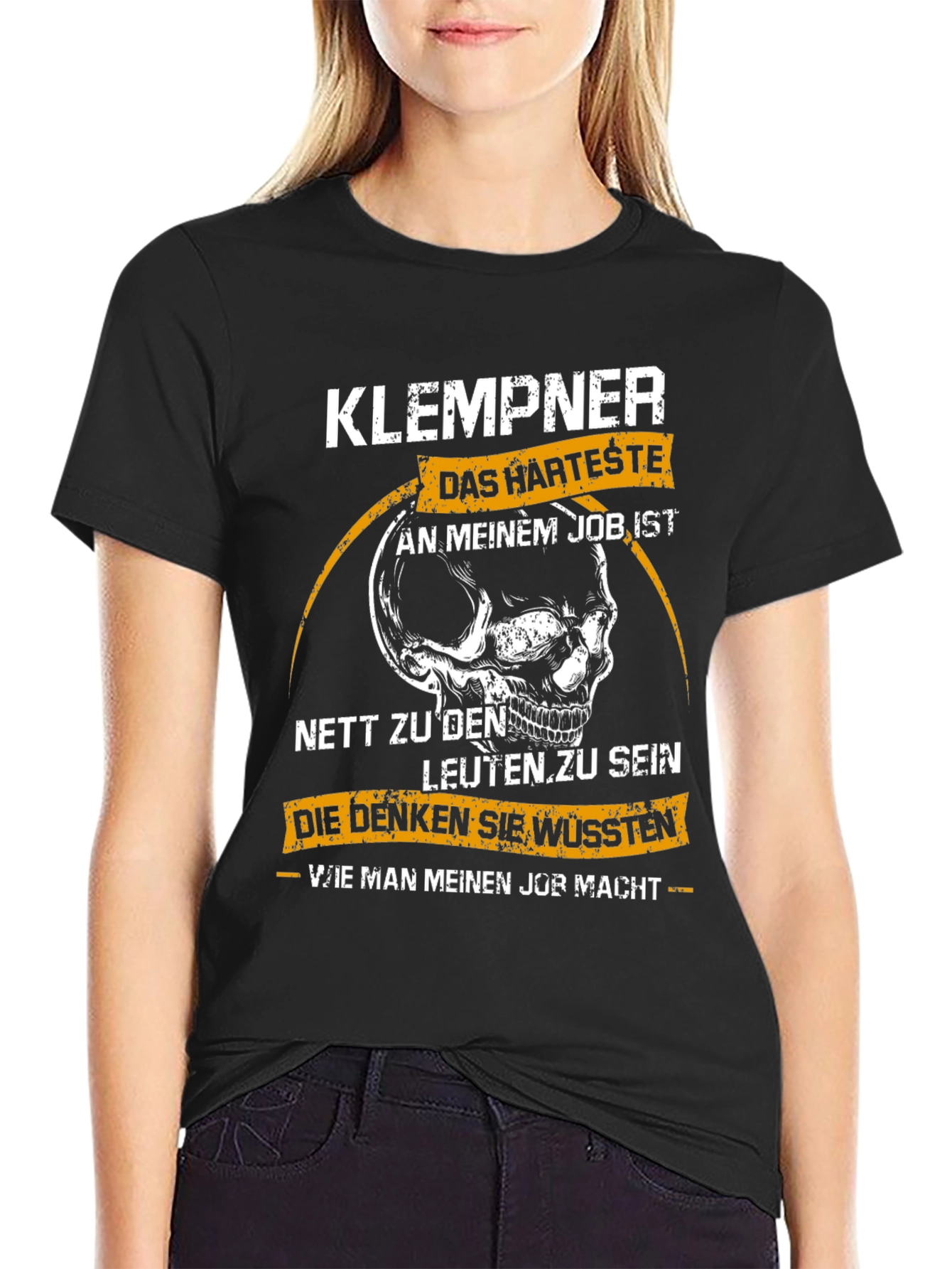KLEMPNER T-Shirt Funny Plumber Skull Tee