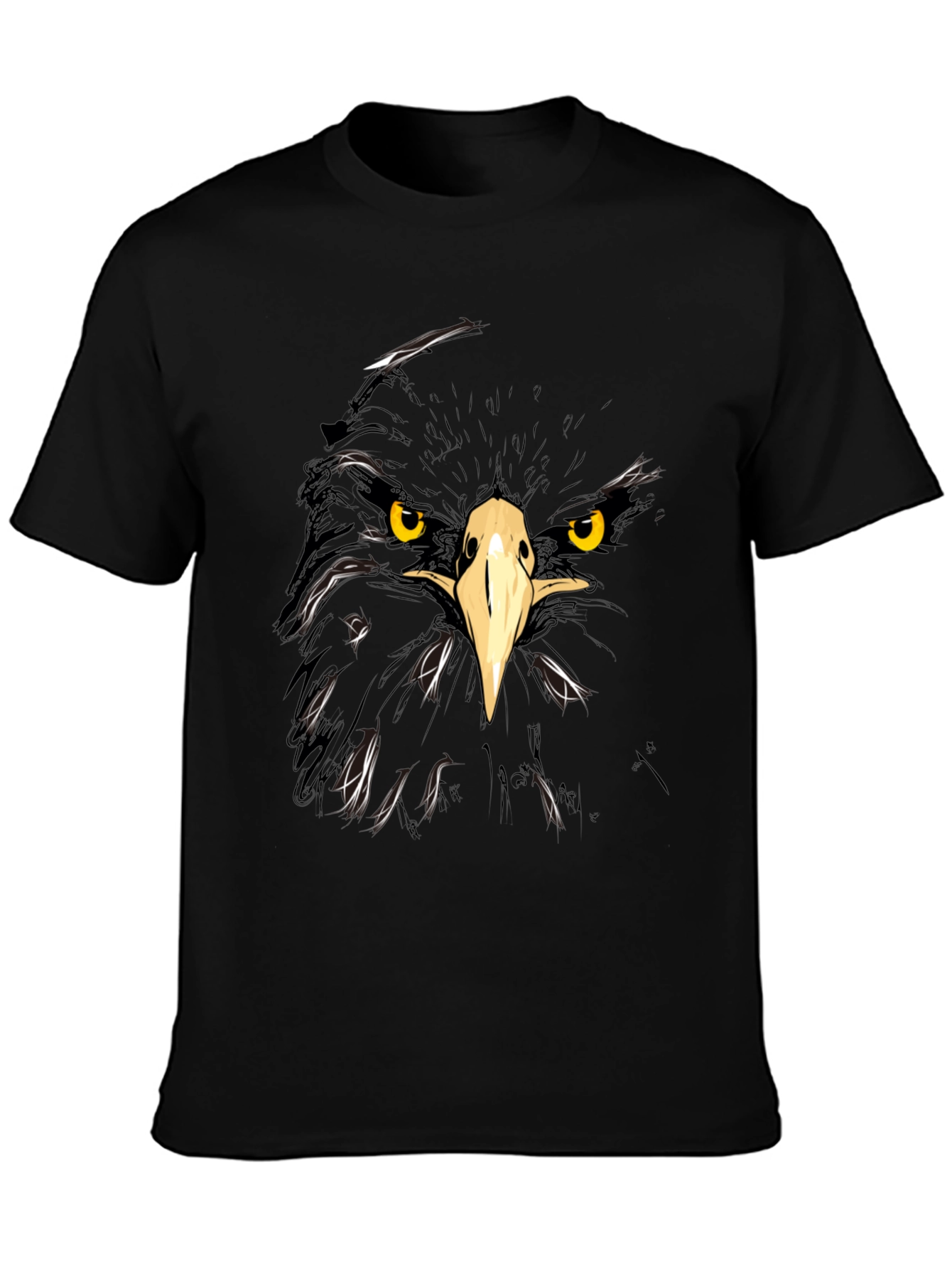 Eagle Graphic Black T-Shirt - Bold Animal Print Tee