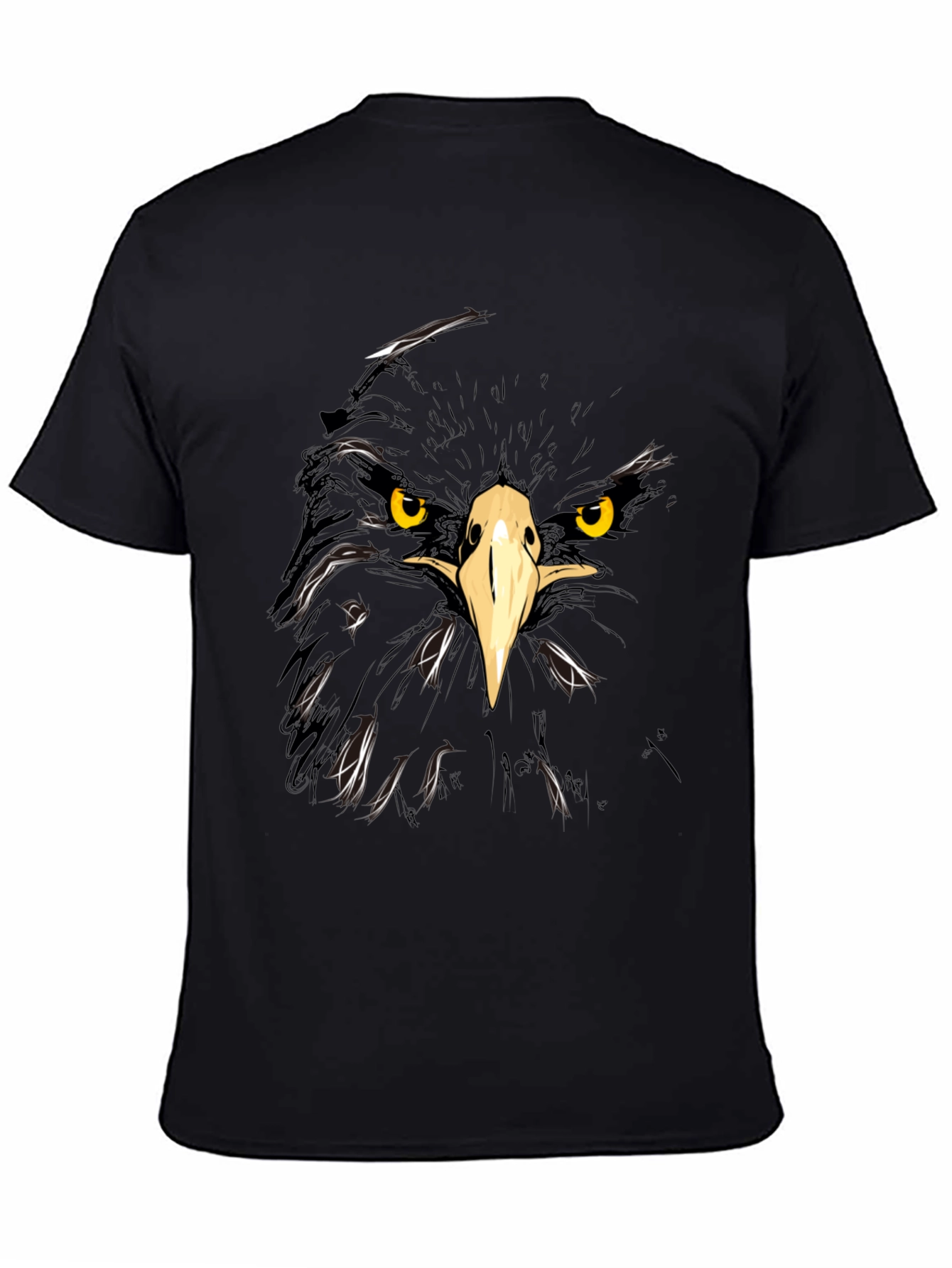 Eagle Graphic Black T-Shirt - Bold Animal Print Tee