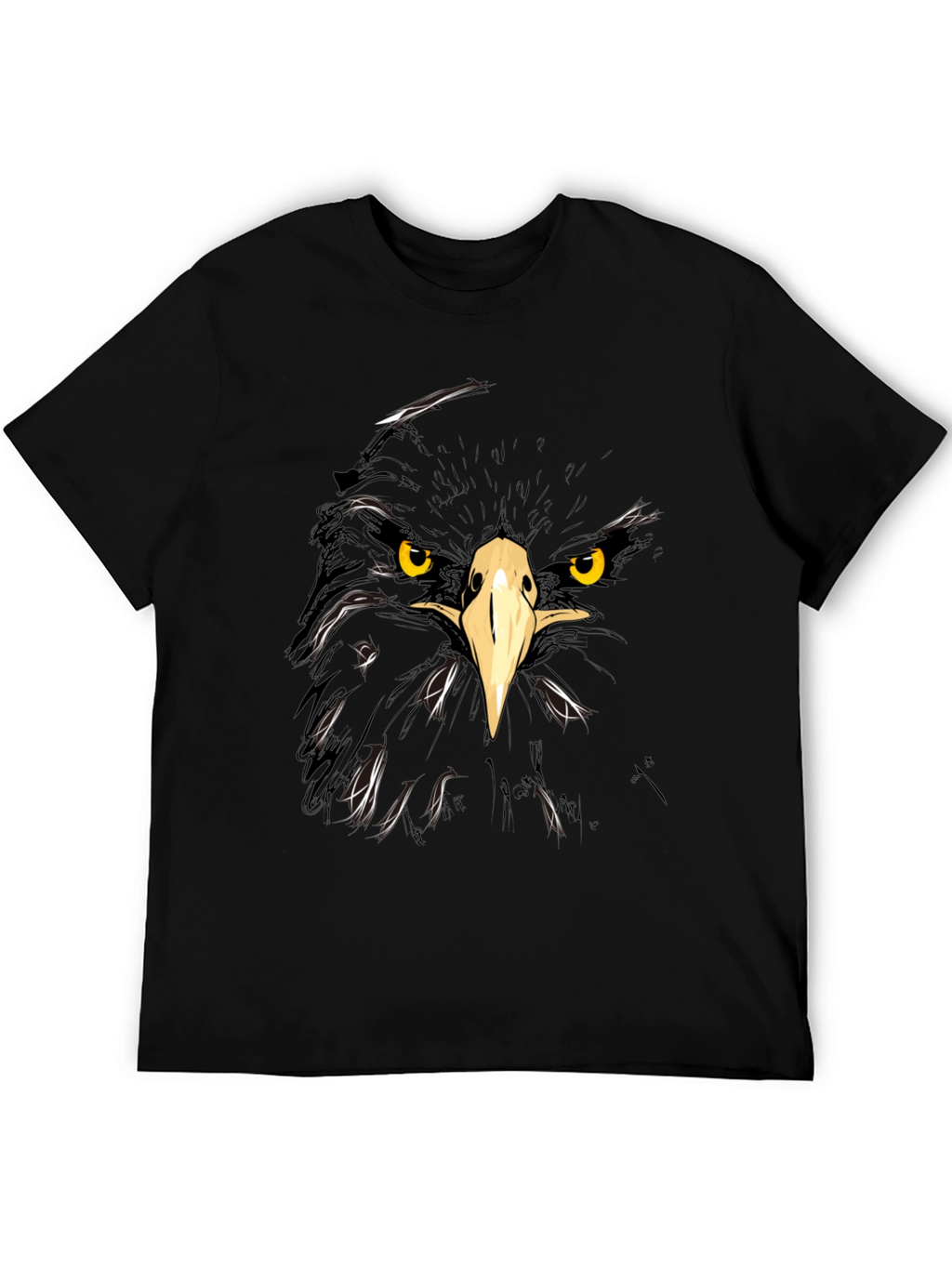 Eagle Graphic Black T-Shirt - Bold Animal Print Tee