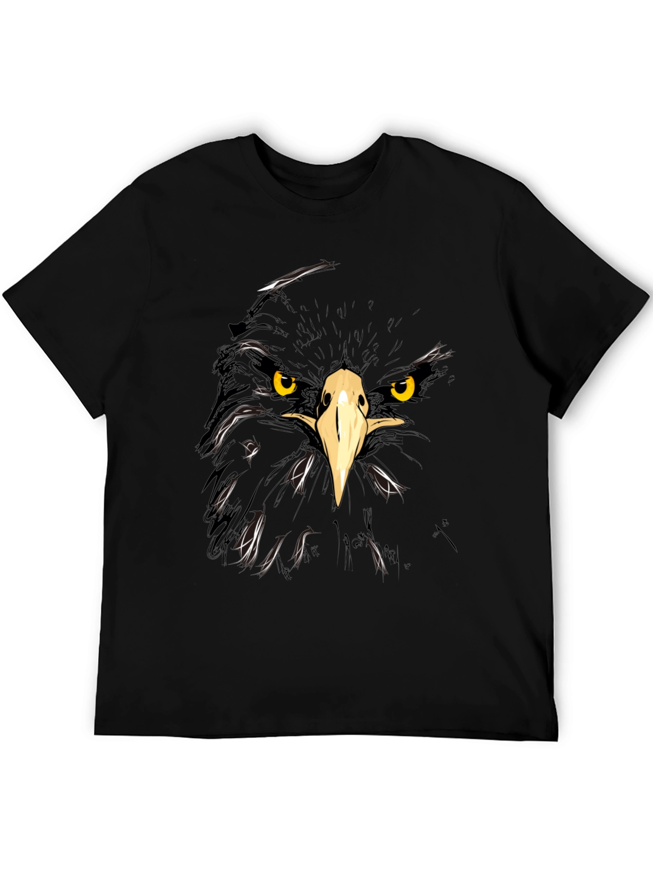 Eagle Graphic Black T-Shirt - Bold Animal Print Tee