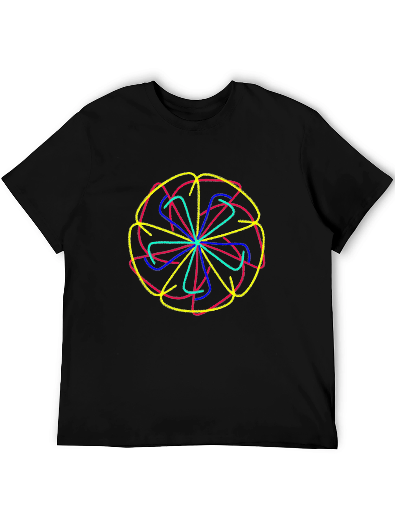 Abstract Flower Graphic Tee - Black Cotton Comfort