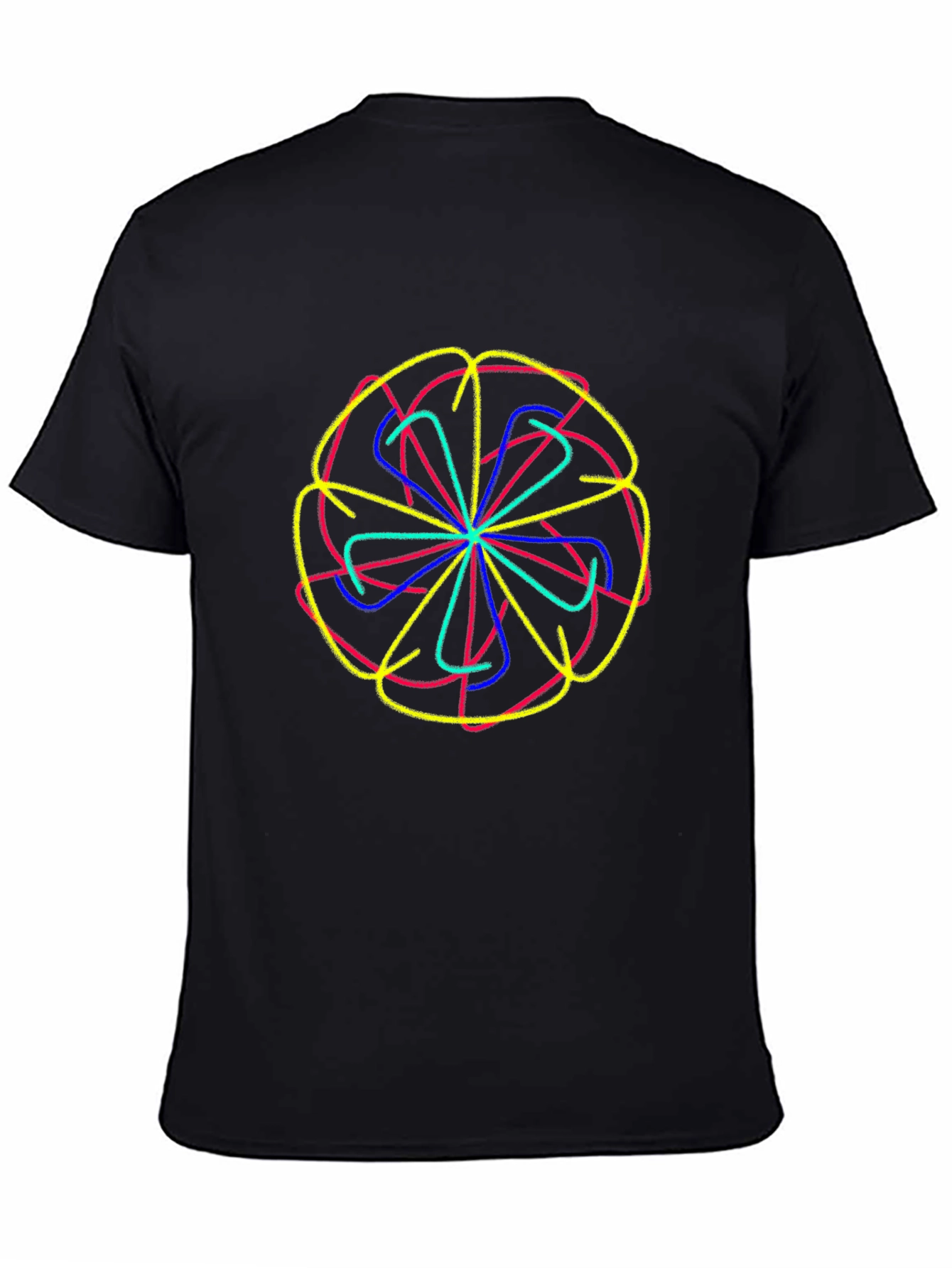 Abstract Flower Graphic Tee - Black Cotton Comfort