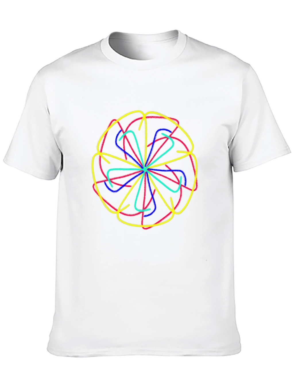 Abstract Flower Graphic Tee - Black Cotton Comfort