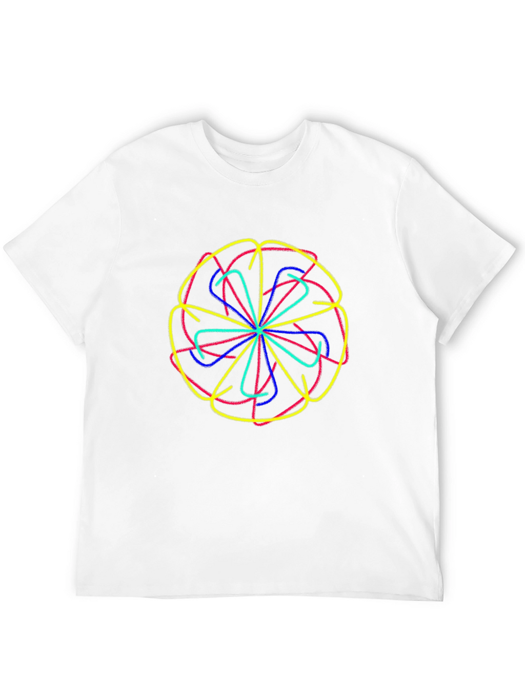 Abstract Flower Graphic Tee - Black Cotton Comfort