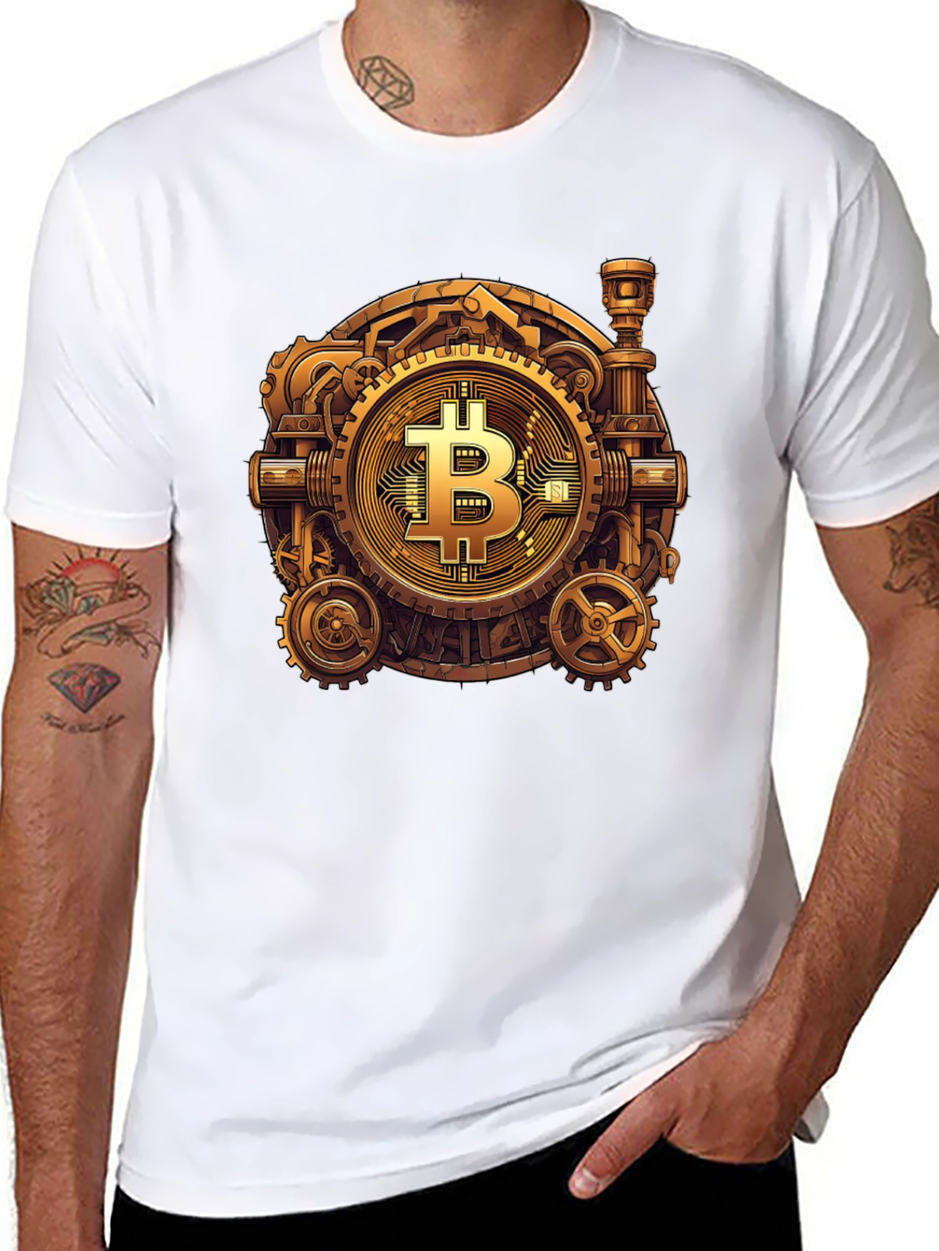 Steampunk Bitcoin Graphic T-Shirt - Crypto Fashion