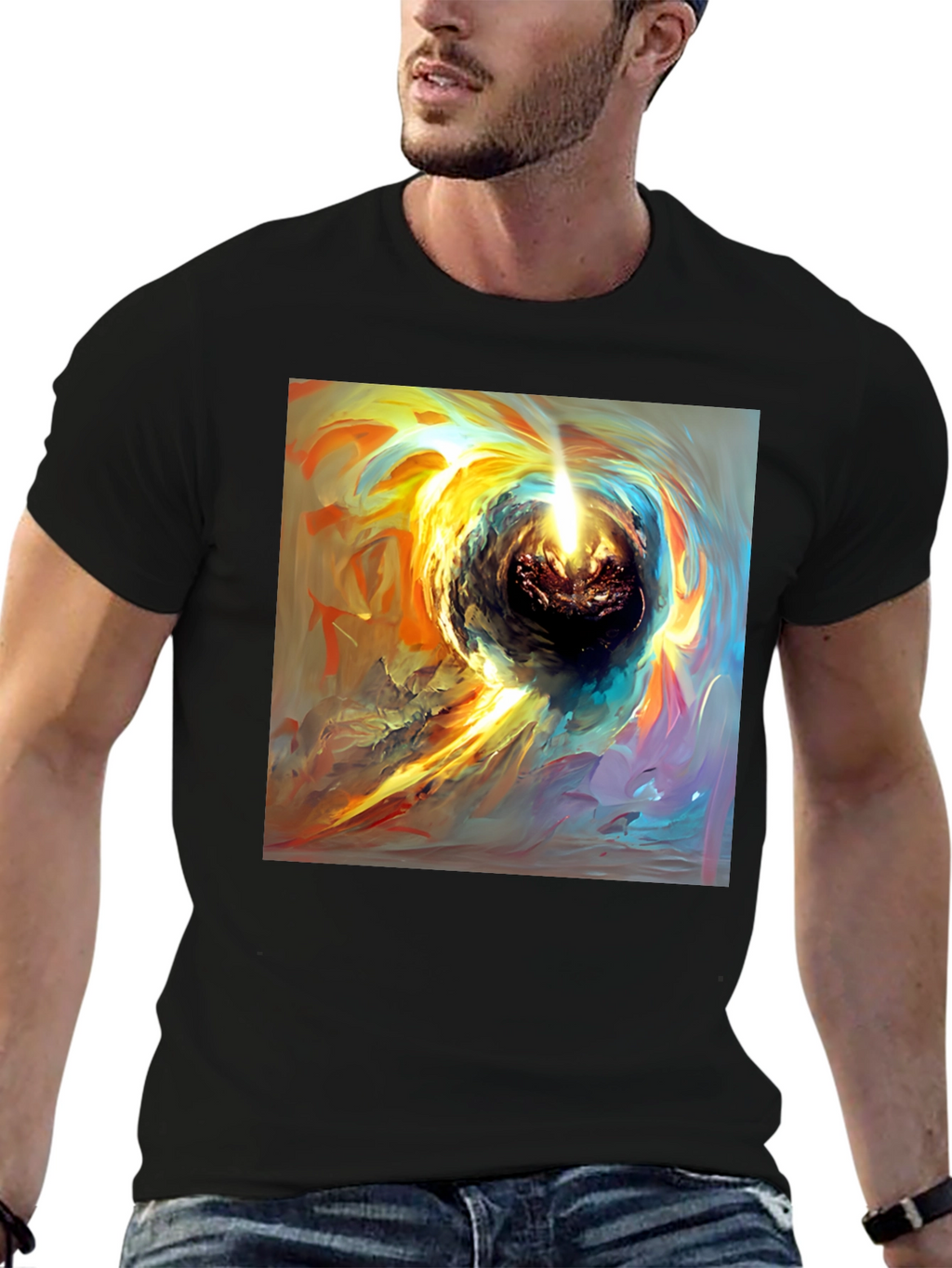 Cosmic Swirl Black T-Shirt