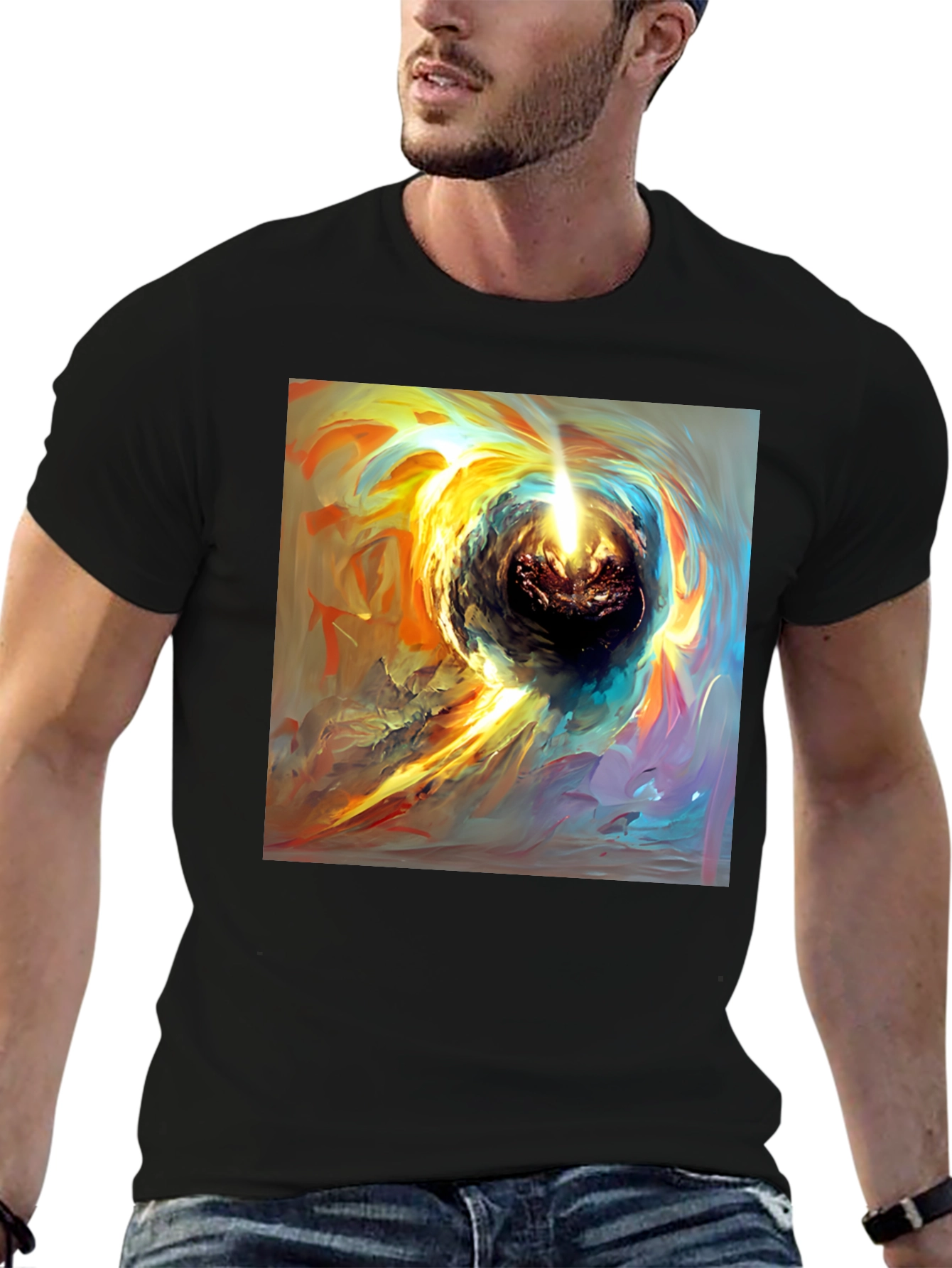Cosmic Swirl Black T-Shirt